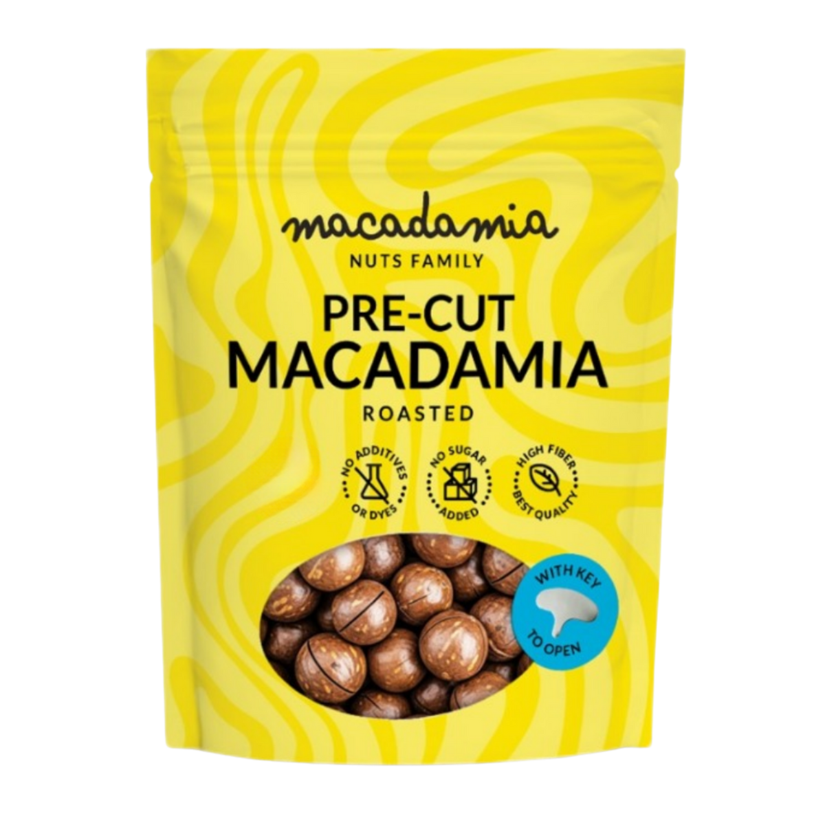 Įpjauti skrudinti makadamijų riešutai